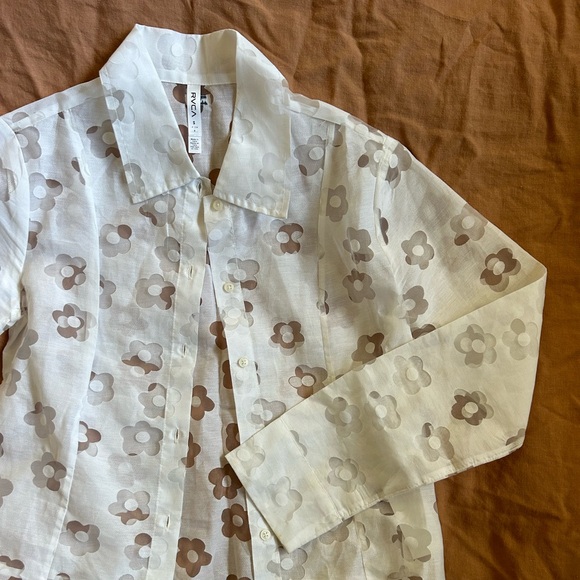 RVCA women’s floral sheer button up - Picture 3 of 8